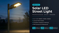 Lampe solaire de rue haute puissance 40W 6000LM certifiée CE RoHS ISO IP65, lampadaire LED pour autoroute, parking, route de village