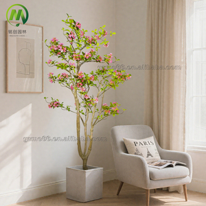 Piante Decorative in Plastica all'Ingrosso, <span class=keywords><strong>Fiori</strong></span> in Tessuto di Seta, Albero Artificiale Sempreverde in <span class=keywords><strong>Vaso</strong></span>, Finto Rhaphiolepis Indica - Product Image 6