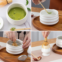 Kit de fouet à matcha en bambou personnalisé en gros avec bol en céramique, ensemble d'outils à thé, coffret cadeau matcha et accessoires