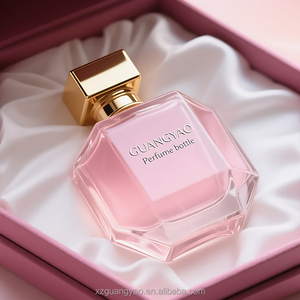 Luxury Unique Irregular Empty Crimped <strong>Perfume</strong> Glass <strong>Bottle</strong> <strong>30ml</strong> 50ml 100ml Gift Box with Gold square Lid - Product Image 4