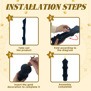 زينة عيد مبارك للمنزل من مصنع Nicro بسعر الجملة وقابلة للتخصيص، هدايا إسلامية على شكل قلعة، ديكورات رمضانية ثلاثية الأبعاد للمسلمين من الورق على شكل خلية نحل - Product Image 5