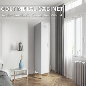 Armoire Métallique Moderne <span class=keywords><strong>GDLT</strong></span> à Porte Simple, Meuble de Rangement Haute en Acier Durable pour Chambre, Salon, Salle de Sport et Hôtel - Vente Flash - Product Image 2