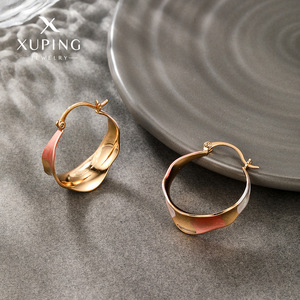 Оптовые модные серьги-кольца XUPING с золотым покрытием, геометрические, большие, для женщин - Product Image 6