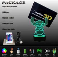 Led 7 Couleurs Robot Image 3d Illusion Veilleuse Laser Sculpture Personnalisé Acrylique 3d Anime Peinture Veilleuse