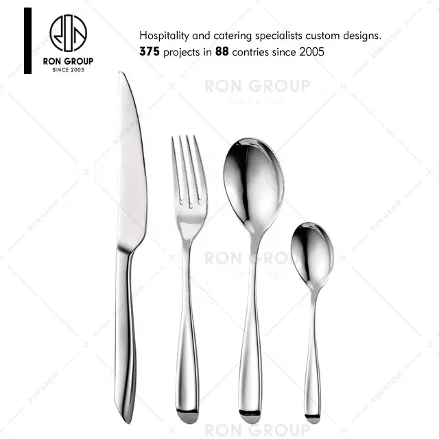 Wholesale Silver Cutlery Set Stainless Steel Spoon Fork Knife Bulk Flatware Set Serve for Hotel Restaurant Houses