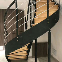 Escalier en colimaçon moderne et durable pour maison duplex intérieure, construction en acier