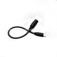 Adaptador de Conector Hembra DC 5.5 x 2.1mm a Micro USB Macho, Cable de Alimentación de 5V, USB Micro-B a DC Hembra, para Cámara, Longitud: 20cm