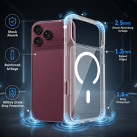 Étui Magnétique de Luxe pour iPhone 18 17 Pro Max, Aimant N52 Puissant, Compatible Charge Sans Fil, Protection Transparente Antichoc
