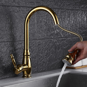 Смеситель кухонный латунный с вытяжным опрыскивателем - Product Image 4