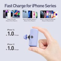 IWALK Cargador Portátil de 4800mAh, Mini Banco de Energía con Carga Rápida PD, Paquete de Batería con Enchufe Integrado y Pantalla LED, Éxito de Ventas en Tiktok