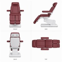 Table de massage électrique à 3 moteurs, réglable en hauteur, avec dossier et repose-jambes, pour spa, salon de beauté, soins du visage, capacité 200 kg