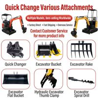 Accessoires à changement rapide pour excavatrices compactes/micro : grappes, godets, tarières - Noir, 30 kg, garantie de plus de 5 ans pour les modèles compatibles
