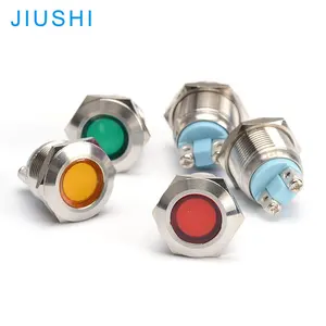 Kelly A19-CC metal waterproof LED indicator 24v220v mounting hole 19mm light pilot lamp RED GREEN BLUE YELLOW WHITE JIUSHI Wenz