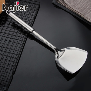 Spatule en acier inoxydable Najier, manche long, résistante aux hautes températures, ustensile de cuisine pour wok, friture, crêpes - Product Image 1