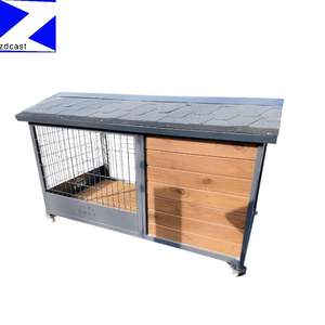 Cage <span class=keywords><strong>pour</strong></span> <span class=keywords><strong>chien</strong></span> pliable en bois brun moderne, double <span class=keywords><strong>porte</strong></span>, <span class=keywords><strong>pour</strong></span> intérieur, avec coussin, lit <span class=keywords><strong>pour</strong></span> animaux de compagnie robuste, <span class=keywords><strong>pour</strong></span> chiens de petite/moyenne taille - Product Image 6