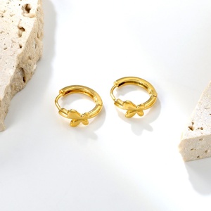 ต่างหูผีเสื้อแบบหนา ดีไซน์ใหม่ สแตนเลสชุบทอง 18K รูปทรงเรขาคณิต สำหรับผู้หญิง - Product Image 3