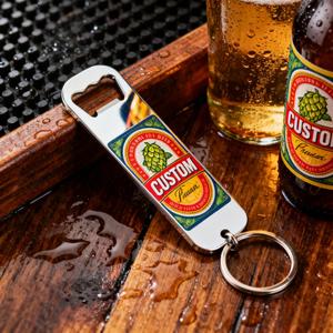 <span class=keywords><strong>Porte</strong></span>-clés ouvre-bouteille de club de bar avec impression UV OEM personnalisée Vente en gros <span class=keywords><strong>Porte</strong></span>-clés ouvre-bière en acier inoxydable de marque promotionnel - Product Image 1