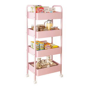 Nouveau chariot de cuisine mobile à 4 niveaux, panier d'angle pour fruits et légumes, séchoir, étagères de rangement, support rotatif - Product Image 4