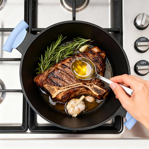 Ollas <span class=keywords><strong>de</strong></span> aluminio fundido antiadherentes <span class=keywords><strong>de</strong></span> alta resistencia OEM al por mayor, olla para sopa antiadherente, <span class=keywords><strong>horno</strong></span> holandés redondo, libre <span class=keywords><strong>de</strong></span> PFAS, apto para inducción - Product Image 6