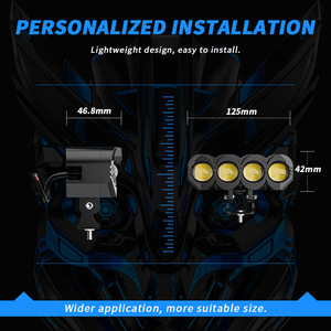 Phare LED pour <span class=keywords><strong>moto</strong></span>, étanche, bicolore, projecteur auxiliaire concentré - Product Image 2