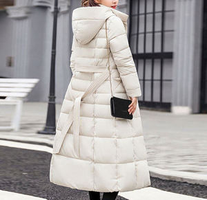 ロングウィンターコートレディースパーカースリムカジュアルフード付きファーカラーウォームジャケットアウターストリートウェアChaquetaMujer Veste Femme - Product Image 4