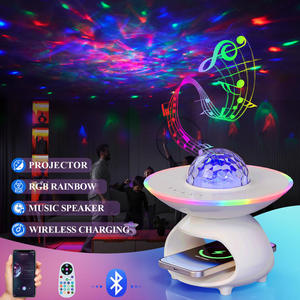 2025 New Cross-Border Custom Speaker - <b>Wireless</b> <b>Charging</b> Night Light <b>Bedside</b> <b>Table</b> Lamp, RGB Atmosphere <b>Wireless</b> Audio - Product Image 4