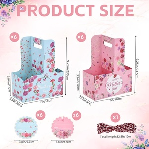 Lot de 12 porte-gobelets pour la Fête des Mères, cadeau pour <span class=keywords><strong>maman</strong></span>, porte-gobelets double, porte-gobelets jetables avec poignée et étiquette - Product Image 2