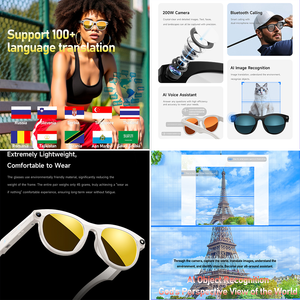 نظارات SENBONO M88 الذكية بتقنية الذكاء الاصطناعي، اتصال لاسلكي، كاميرا مزدوجة، فيديو عالي الدقة، ترجمة فورية، مقاومة للماء IP67، للجنسين، للاستخدام الخارجي مع التحكم الصوتي - Product Image 6