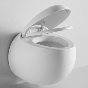 Bonne vente articles sanitaires en céramique toilette suspendue au mur en forme d'oeuf salle de bain toilette suspendue au mur en céramique pour hôtel - Product Image 3