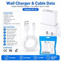 Chargeur mural USB simple SDL en stock, 5V 2.1A avec câble Type C, ensemble de chargeurs de téléphone promotionnels à bas prix, couleur aléatoire