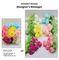 Buket Mawar Sutra Buatan Natural Touch 33cm, Tampilan Modern Seperti Asli, Bunga Mawar Palsu untuk Dekorasi Meja Pesta Pernikahan dan Fotografi