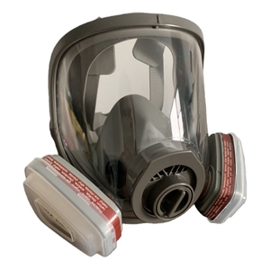 Masker Gas wajah penuh karet, Panorama industri <span class=keywords><strong>Respirator</strong></span> dapat digunakan kembali Filter CE Anti beracun asap nuklir - Product Image 1