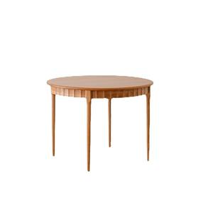 Mesa de Comedor Redonda Jimei de 95cm/110cm, Madera de Cerezo Sólida, Estilo Nórdico Minimalista, Estructura Estable con Marco de Caja, para Uso Doméstico - Product Image 5