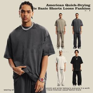 Camiseta de Algodón Oversized para Hombre al por Mayor 305g de Alto Gramaje a la Moda Holgada de Manga Corta para Hombre - Product Image 3