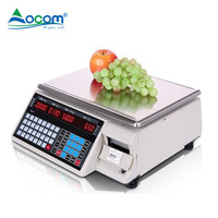 Báscula Impresora de Códigos de Barras TM-AA-5D, Báscula Digital de Pesaje, Báscula Registradora, Báscula de Cálculo de Precios de 15/30 kg