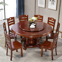Moderne Runde Massivholz-Esstische und -Stühle Bjflamingo Runder Tisch mit Drehplatte