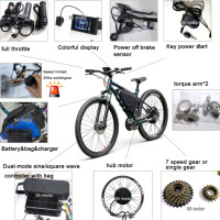 Kit de conversion de vélo électrique Plug and Play avec batterie 1500w 2000w 3000w 5000w 8000w E-Bike 48v 52v 60v 72v Ebike Moteur 2KW 3KW