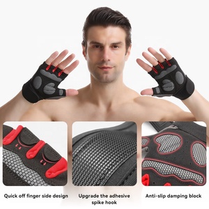 Nouveau Design de gants de Fitness, vente en gros de gants d'entraînement de gymnastique en microfibre, gants croisés sans doigts - Product Image 2