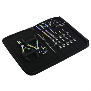 Kit de Alicates de Acero Inoxidable de Primera Calidad para Extensiones de Cabello con Micro Anillos, 2 Alicates de Presión, 4 Agujas de Coser, 12 Clips y Herramientas para Dedos - Product Image 1