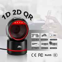 Lecteur de codes-barres 2D de bureau JR T37 à double mode, mains libres, lecteur de codes QR 1D, USB sans fil, plateforme de présentation, CE RoHS FCC
