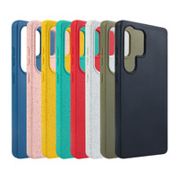 Étui de téléphone écologique pour Samsung S21 22 23 24 25 26 Ultra A55 A56, en paille de blé biodégradable, TPU souple, antichoc