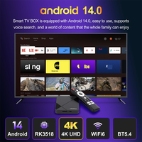 H96 Max WiFi6 Smart Streaming TV Box Rockchip RK3518 Android 14.0 2GB+8GB/16GB BT5.4 4K UHD TF Card Dual USB AV Decodificador para el Hogar