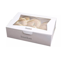 Boîte à cupcakes à emporter, personnalisée, imprimée en couleur, pliable, boîte à beignets en papier avec fenêtre, 6 pièces