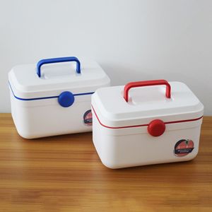 Medicine <b>Box</b> Plastic Pill Storage Case With Handle For Household Healthcare Pink Blue <b>Mixed</b> Colors - Product Image 3