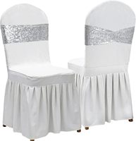 Housses de chaise extensibles confortables à paillettes, 72 pouces, couleur personnalisée, pour décoration de chaise de mariage ou de fête