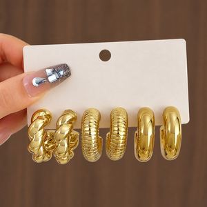 New Fashion Gold <b>C</b> Shape Big Water Drop Hoop Earrings Sets for Women Jewelry Party Gift Fashion Stud Earrings - Product Image 4