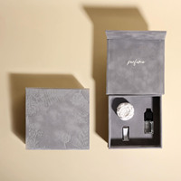 Mini boîte cadeau en velours doux pour l'aromathérapie, boîte en carton gaufrée à fleurs, petite boîte d'emballage pour bijoux, boîte de luxe rose blush, boîte de parfum de 10 ml