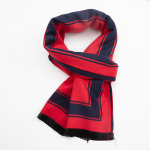 Écharpe en fausse fourrure de cachemire avec logo personnalisé, bordure encadrée, classique, unisexe, épaisse, chaude pour l'hiver, longue, type châle, vente en gros d'usine - Product Image 1