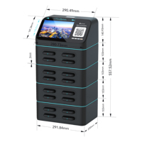 Sistema de Alquiler de Software Personalizado, Estación de Alquiler de Power Banks Ignífugos de ABS con 16 Ranuras, Pantalla Publicitaria, para Laptop/Cámara/Reloj Inteligente/Micrófono