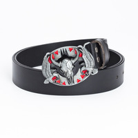 Hebilla de cinturón vintage con cabeza de toro estilo western - Hebilla automática retro de aleación plateada con alas de águila, hebilla de metal genial para vaqueros